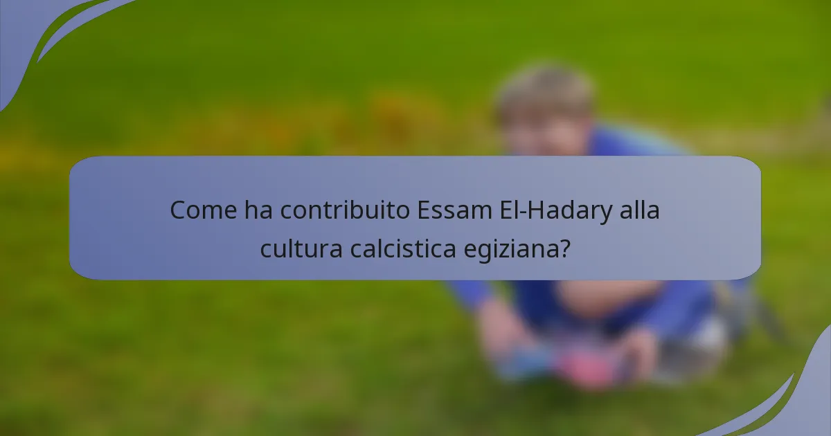 Come ha contribuito Essam El-Hadary alla cultura calcistica egiziana?