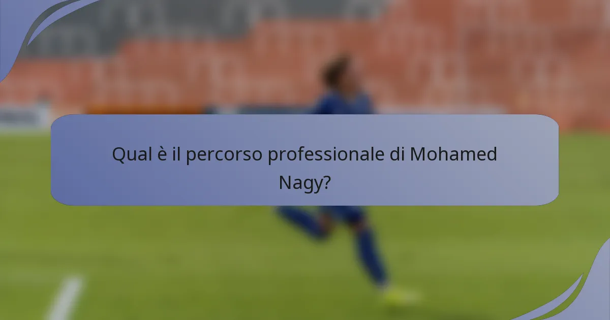 Qual è il percorso professionale di Mohamed Nagy?