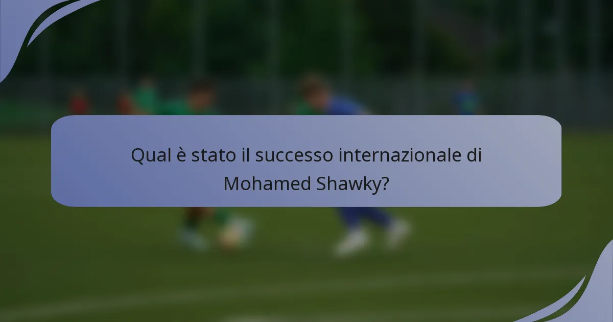 Qual è stato il successo internazionale di Mohamed Shawky?