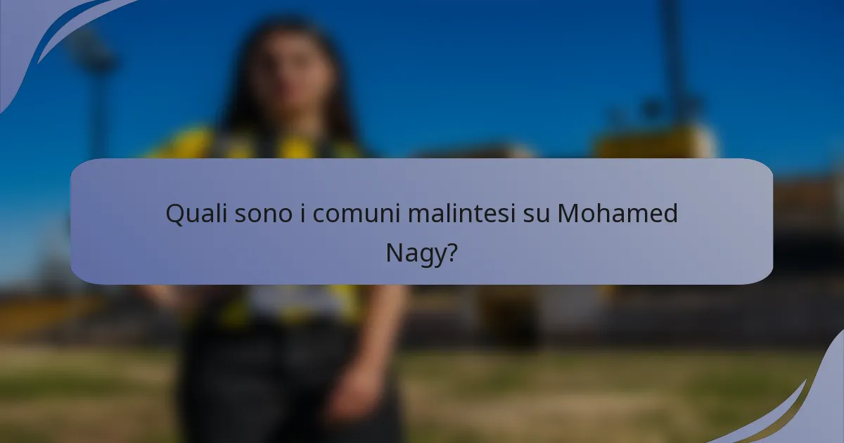 Quali sono i comuni malintesi su Mohamed Nagy?